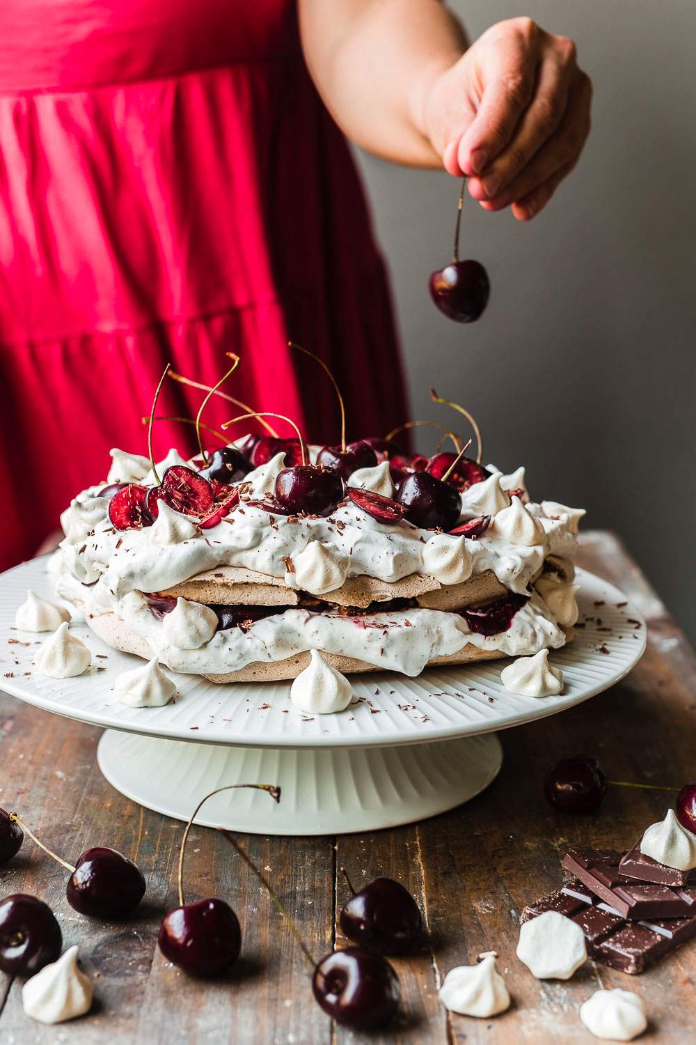 Vegan Black Forest Pavlova Meringue Cake My Berry Forest